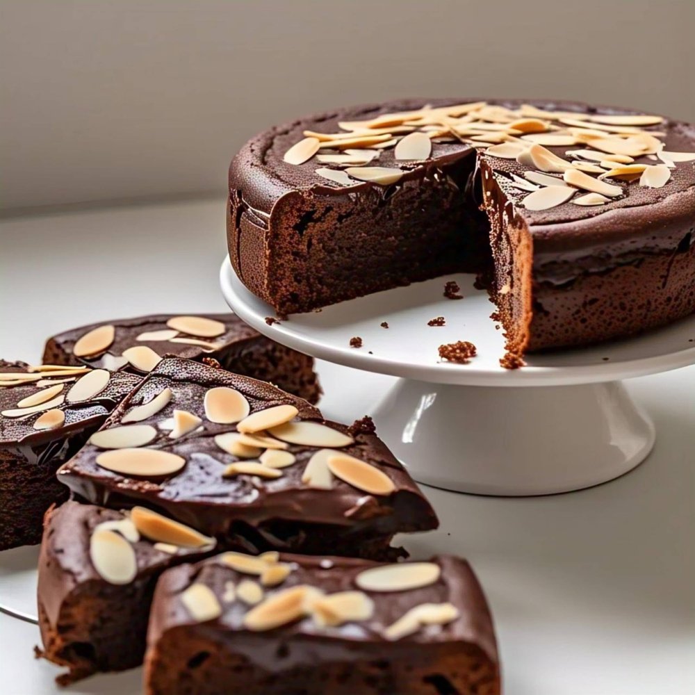 Andy Anand Exquisite 9" Chocolate Almond Cake: Freshly Crafted in Traditional Style, Delight in Its Luxuriously Creamy Texture and Intense Flavor (2.5 lbs)