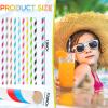 Eaasty 1200 Pcs Colored Paper Straws Bulk Disposable Striped Drinking Paper Straws for Summer Juice, Shakes, Cocktail,7.87 Inches, 0.24'' Diameter (Multicolor) view 2
