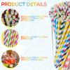 Eaasty 1200 Pcs Colored Paper Straws Bulk Disposable Striped Drinking Paper Straws for Summer Juice, Shakes, Cocktail,7.87 Inches, 0.24'' Diameter (Multicolor) view 3