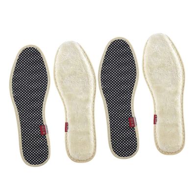 minkissy 2pairs Thickened Warm Breathable Insoles for Winter Imitation Wool Shoe Pads for Men and Women Anti-Slip Moisture-Absorbing Foot Cushions Fits Any Casual Shoe Boot