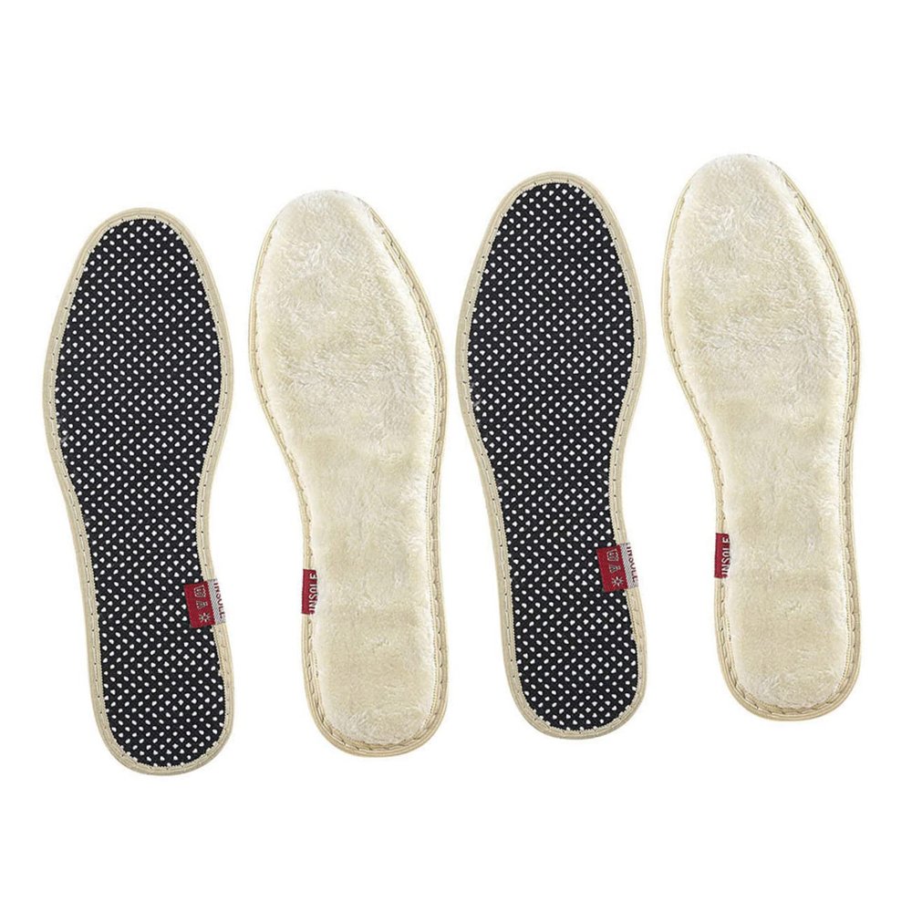 minkissy 2pairs Thickened Warm Breathable Insoles for Winter Imitation Wool Shoe Pads for Men and Women Anti-Slip Moisture-Absorbing Foot Cushions Fits Any Casual Shoe Boot