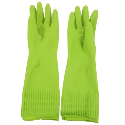 Beavorty Long Sleeve Dishwashing Gloves Kitchen Cleaning Hand Covers with Anti-slip Grip for Dishwashing Food Prep Gardening Green
