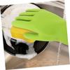 Beavorty Long Sleeve Dishwashing Gloves Kitchen Cleaning Hand Covers with Anti-slip Grip for Dishwashing Food Prep Gardening Green view 2