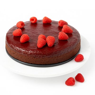 ANDY ANAND CHOCOLATIER Exquisite 9" Chocolate Raspberry Cake 9" with Real Chocolate Truffles, Made Traditionally for Luxurious Creaminess, Birthday, Wedding, Anniversary (2.8 lbs)