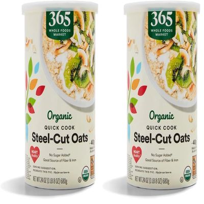 365 by Whole Foods Market, Organic Quick Cook Steel Cut Oats, 24 Ounce (Pack of 2)