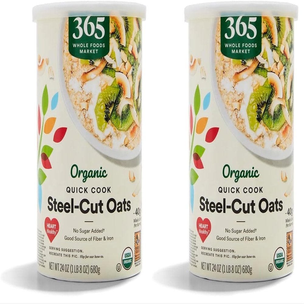 365 by Whole Foods Market, Organic Quick Cook Steel Cut Oats, 24 Ounce (Pack of 2)