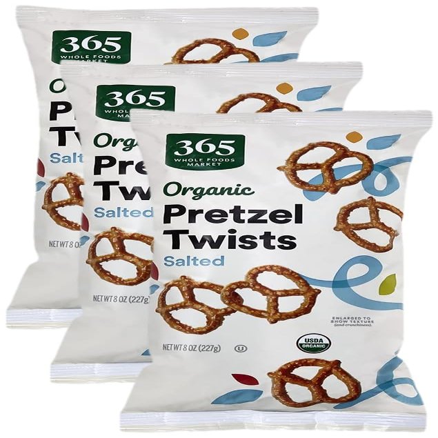 365 by Whole Foods Market, Organic Mini Pretzel Twists, 8 Ounce (Pack of 3)
