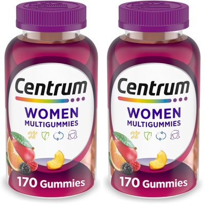 Centrum MultiGummies Gummy Multivitamin for Women, Multivitamin/Multimineral Supplement with Vitamin D3, B and Antioxidants, Assorted Fruit Flavor - 170 Count (Pack of 2)