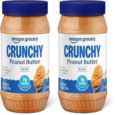 Amazon Grocery, Crunchy Peanut Butter, 40 Oz, Pack of 2 (Previously Amazon Fresh, Packaging May Vary)