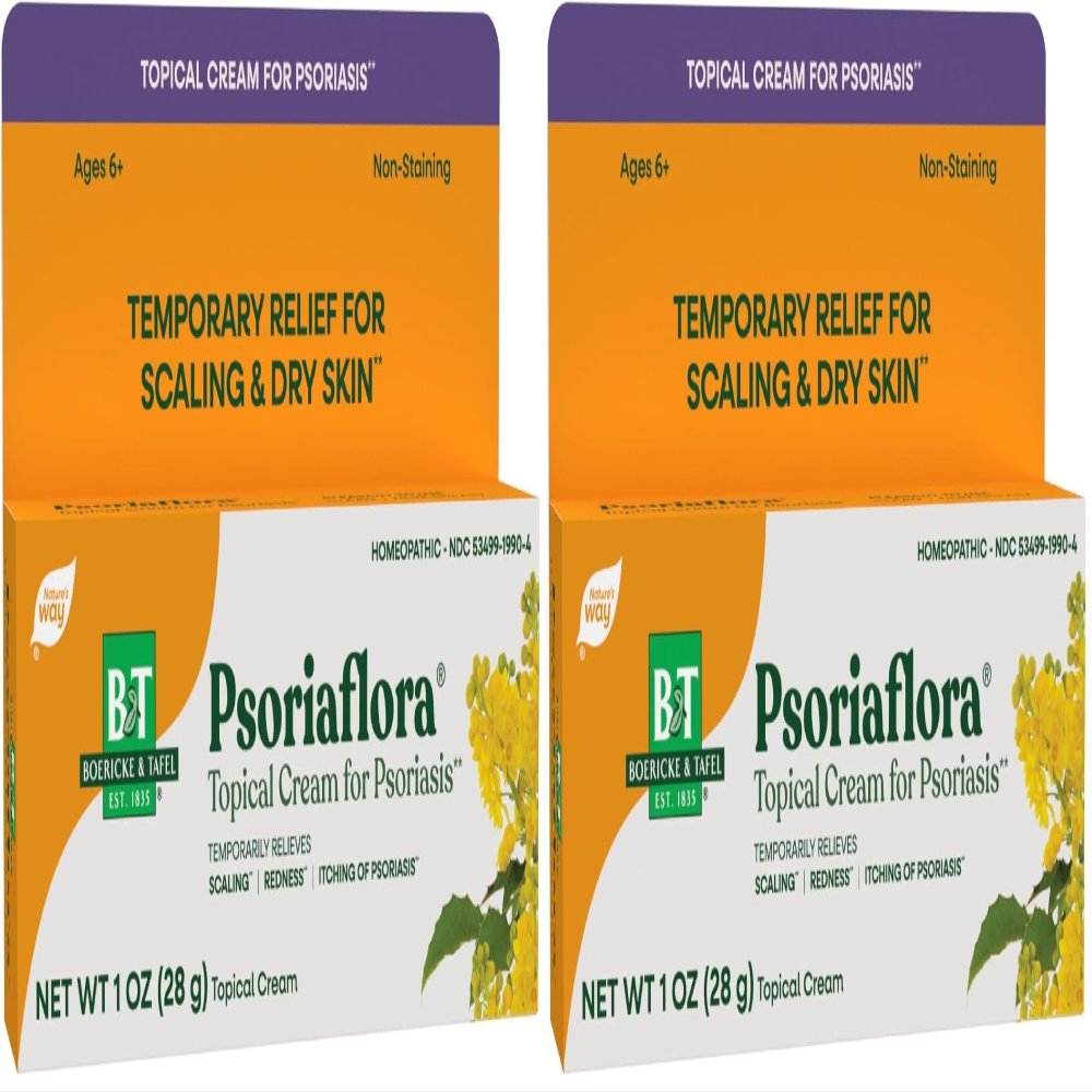 Nature's Way Boericke & Tafel Psoriaflora Topical Cream, Dry Skin Relief, Reduces Redness & Itching, Psoriasis Treatment, 1 Oz (Pack of 2)