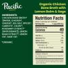 Pacific Foods Organic Chicken Bone Broth with Lemon Balm and Sage, 32 OZ Carton (Pack of 4) view 2