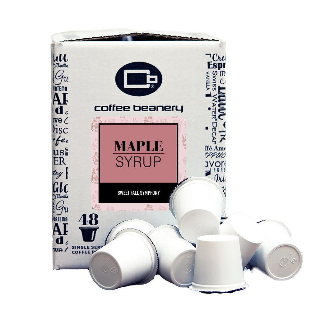 Maple Syrup Coffee Pods by Coffee Beanery | 48ct Bulk Flavored Coffee Pods Medium Roast Coffee Pods| 100% Specialty Arabica Coffee| Gourmet Coffee Pods