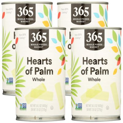 365 by Whole Foods Market, Whole Hearts Of Palm, 14.1 Ounce (Pack of 4)