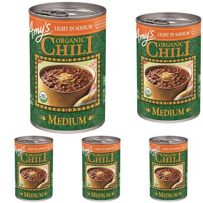 Amy's Chilis, Light in Sodium Organic Medium Chili, 14.7 Ounce (Pack of 5)