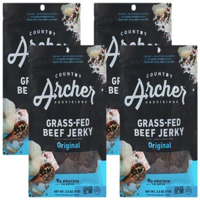 Country Archer, Beef Jerky, Original, 2.5 Oz (Pack of 4)