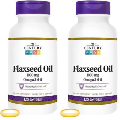 21st Century Flaxseed Oil 1000 Mg Softgels, 120-Count (22871) (Pack of 2)