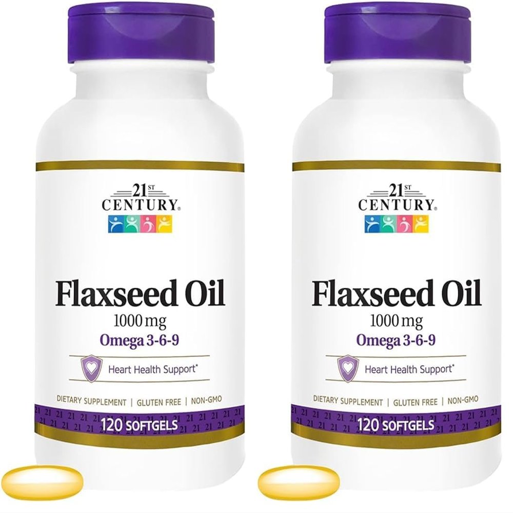 21st Century Flaxseed Oil 1000 Mg Softgels, 120-Count (22871) (Pack of 2)
