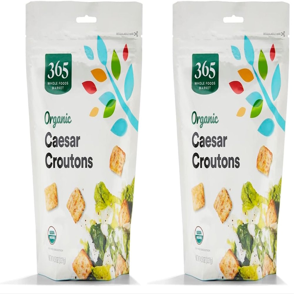 365 by Whole Foods Market, Organic Caesar Croutons, 4.5 Ounce (Pack of 2)
