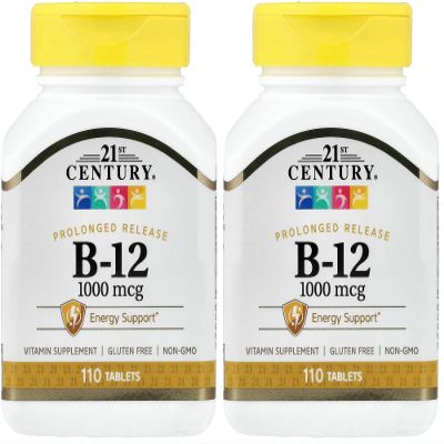 21st Century B 12 1000 mcg Prolonged Release Tablets, 110 Count (Pack of 2)