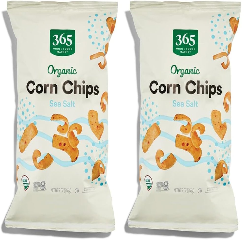 365 By Whole Foods Market, Chips Corn Organic, 9 Ounce (Pack of 2)