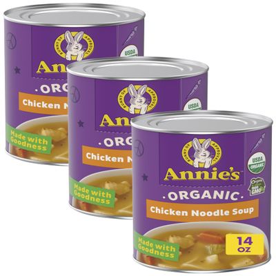 Annies Organic Chicken Noodle Canned Soup, Ready To Serve, 14 oz (Pack of 3)