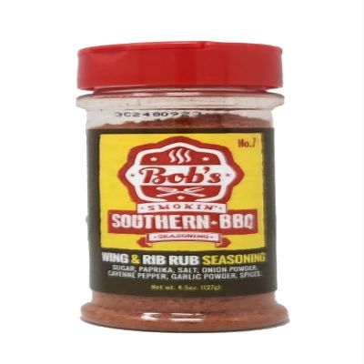 Bob's Smokin Southern BBQ Dipping Sauce 14.7oz (No.7 Wing and Rib Rub 4.5oz Seasoning Spice Shaker)