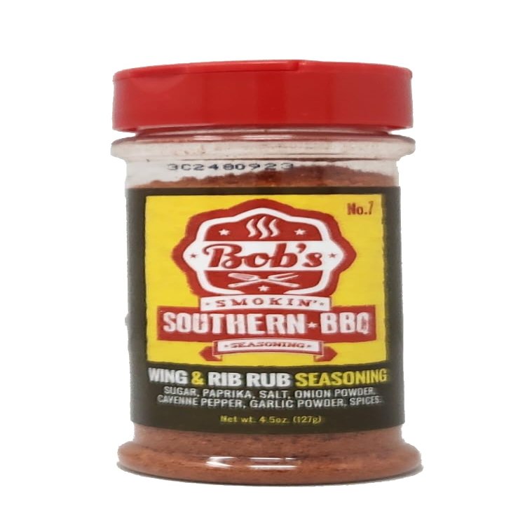 Bob's Smokin Southern BBQ Dipping Sauce 14.7oz (No.7 Wing and Rib Rub 4.5oz Seasoning Spice Shaker)