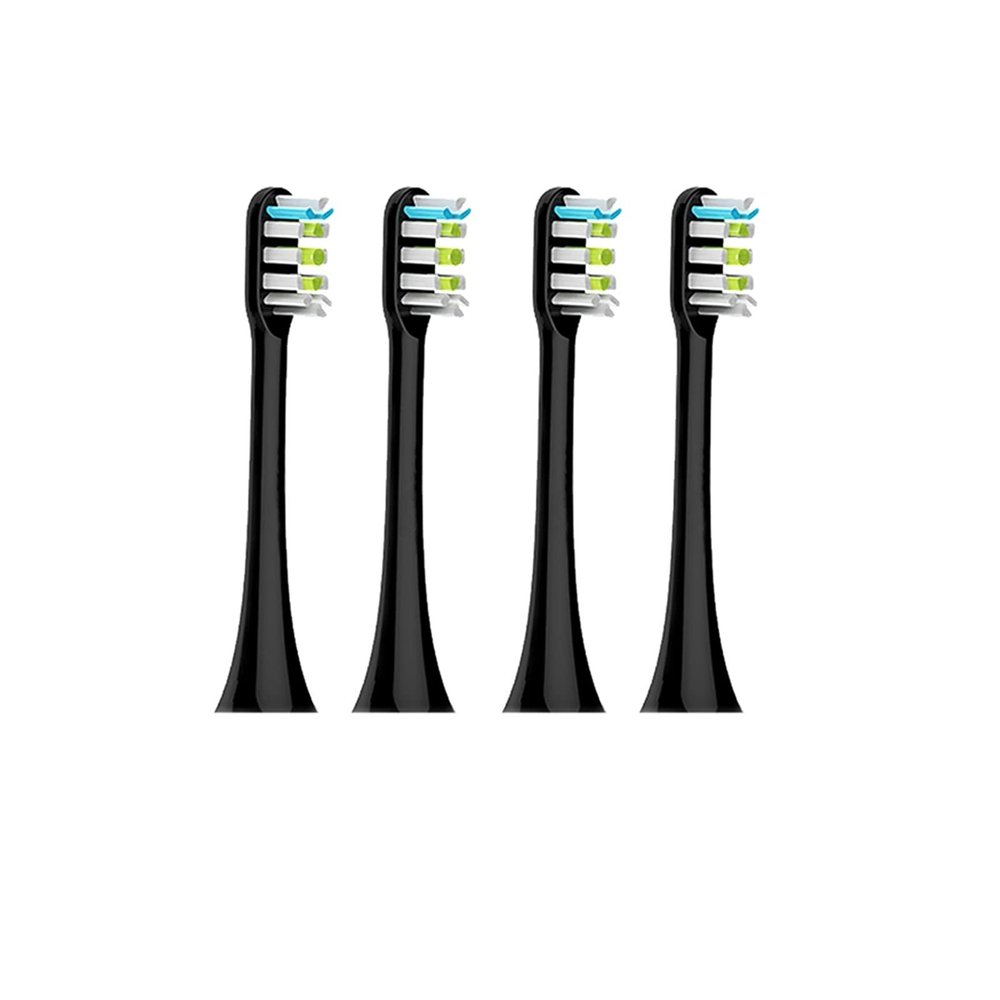Replaceable Toothbrush Head Compatible with Xm Soocas X5 X3 X3U SOOCARE Electric Toothbrush Soft Bristle Replacement Head 4/10pcs (Color : 4 Black)
