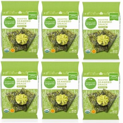 NineLife Basics Pack Of 6 Organic Wasabi Roasted Seaweed Snack 0.17 oz