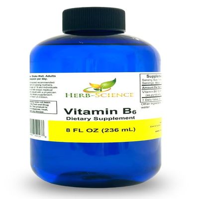 Herb-Science Liquid Vitamin B6 Drops 8 Fl Oz  Large Bottle High Absorption Pyridoxine for Energy Mood Nervous System Support  Vegan Non-GMO Alcohol Free B6 Supplement  Better Than Capsules Pills