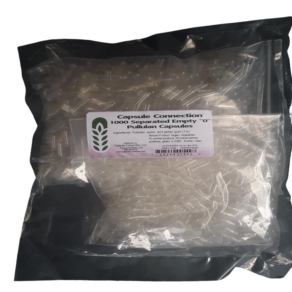 Capsule Connection Separated Empty Pullulan Capsules, 0" Size, Vegan & Vegetarian (1000)