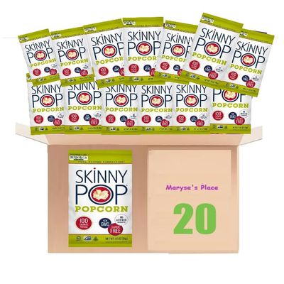 Maryse's Place Skinny Of Pop Individual Popcorn Snacks, 0.65 oz Bags, 20 Count, Original Flavor, Gluten Free