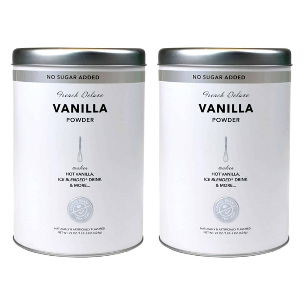 The Coffee Bean & Tea Leaf, Vanilla (No Suger Added) Creamer for Coffee, Lattes, Smoothies, Drinks, Baking, 22oz tin, 2 pack