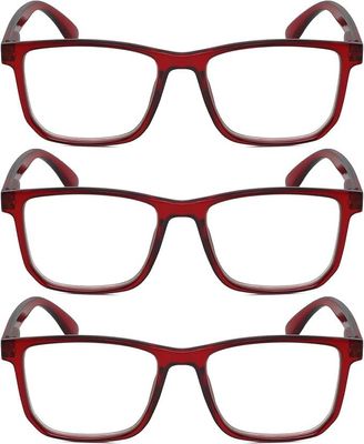 Calabria R861 Reading Glasses +2.75 Red Crystal Mens Womens Designer Trendy Eyeglasses Fashion Readers Semi-Hard Zipper Case