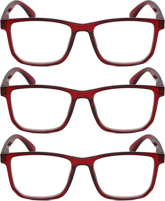 Calabria R861 Reading Glasses +2.75 Red Crystal Mens Womens Designer Trendy Eyeglasses Fashion Readers Semi-Hard Zipper Case