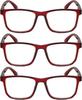 Calabria R861 Reading Glasses +2.75 Red Crystal Mens Womens Designer Trendy Eyeglasses Fashion Readers Semi-Hard Zipper Case view 1