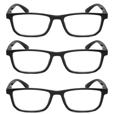 Calabria R861 Reading Glasses +3.00 Black Men Women Designer Trendy Modern Eyeglasses Fashion Readers Semi-Hard Zipper Case