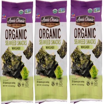 NineLife Basics Pack Of 3 Organic Wasabi Seaweed Snacks, 0.35 oz.