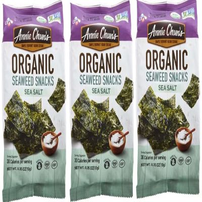 NineLife Basics Pack Of 3 Organic Sea Salt Seaweed Snacks, 0.35 oz.