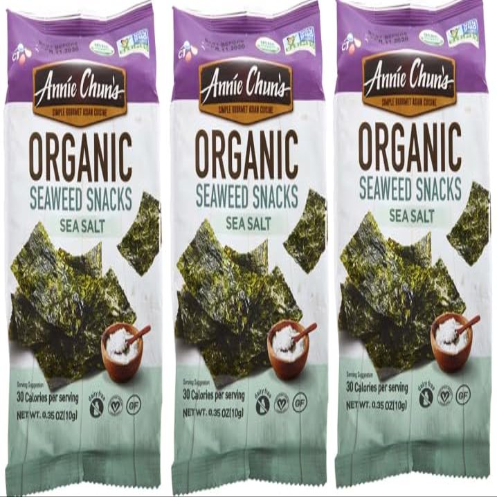 NineLife Basics Pack Of 3 Organic Sea Salt Seaweed Snacks, 0.35 oz.