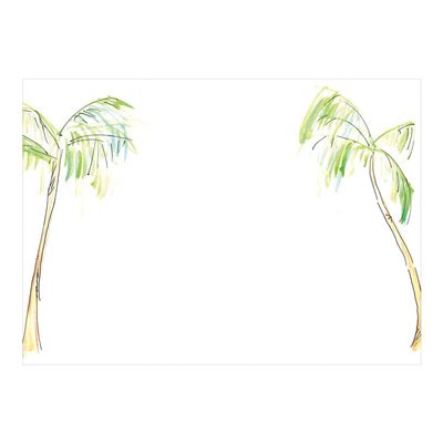 Caspari Painted Palm Trees Correspondence Cards - 12 Per Package