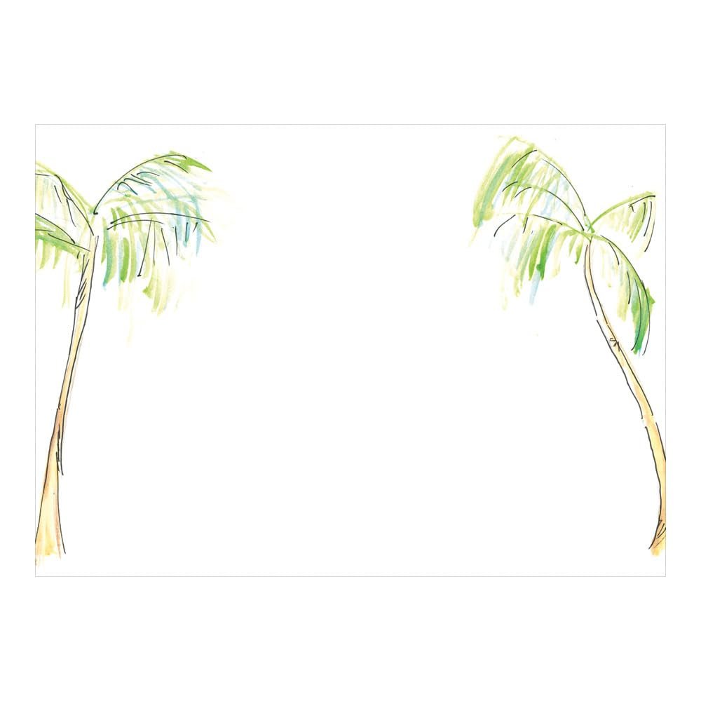 Caspari Painted Palm Trees Correspondence Cards - 12 Per Package
