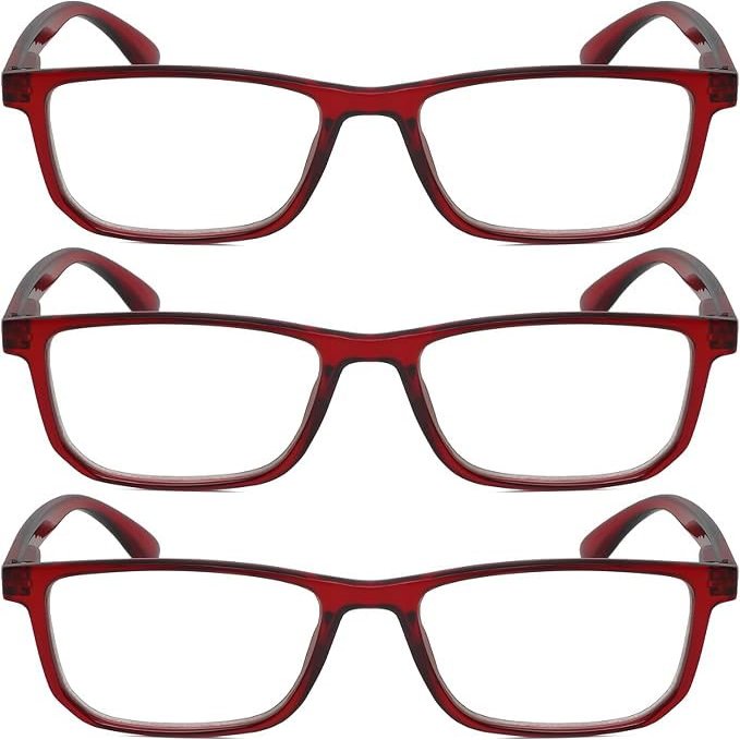 Calabria R861 Reading Glasses +4.00 Red Crystal Mens Womens Designer Trendy Eyeglasses Fashion Readers Semi-Hard Zipper Case