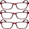 Calabria R861 Reading Glasses +4.00 Red Crystal Mens Womens Designer Trendy Eyeglasses Fashion Readers Semi-Hard Zipper Case view 1