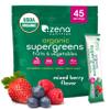 Zena Nutrition Organic Super Greens Powder, 70+ Superfoods, 0 Sugar, 5G Fiber, Spirulina, Chlorella, Antioxidants, Prebiotics/Probiotics, Digestive Enzymes, Mixed Berry, 45 Drink Mix Packets view 1