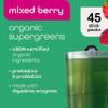 Zena Nutrition Organic Super Greens Powder, 70+ Superfoods, 0 Sugar, 5G Fiber, Spirulina, Chlorella, Antioxidants, Prebiotics/Probiotics, Digestive Enzymes, Mixed Berry, 45 Drink Mix Packets view 3