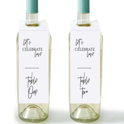 1-10 with Option to Expand- Wine and Champagne Hang Tags | Table Number Wine Bottle Tag | Dinner Table Decor | Wedding Wine Tag | Guest Gift