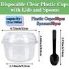 Alaeseje 50 Pack 12 oz Disposable Clear Plastic Cups,PET Dessert Cups with Lids and Spoons,Disposable Snack Bowls for Cupcake,Pudding,Snacks,Yogurt,ParfaitFruits,Mousse view 2