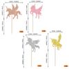 Rsstarxi 24 Pack Wing Horse Cupcake Toppers Glitter Baby Shower Cupcake Picks Decorations for Birthday Party Cake Decorations Supplies Multi view 2