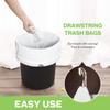 Teivio 1.6 Gallon 120 Counts Strong Drawstring Trash Bags Garbage Bags, Small Bathroom Trash Can Liners, Plastic Waste Basket Liners for Home Office Kitche, White view 4